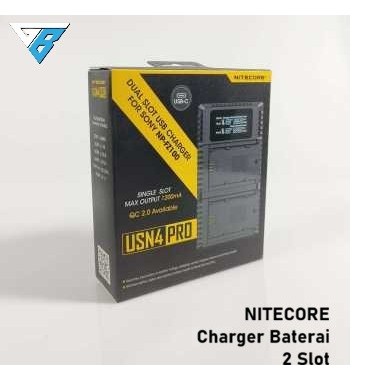 NITECORE Charger Baterai 2 Slot Portable