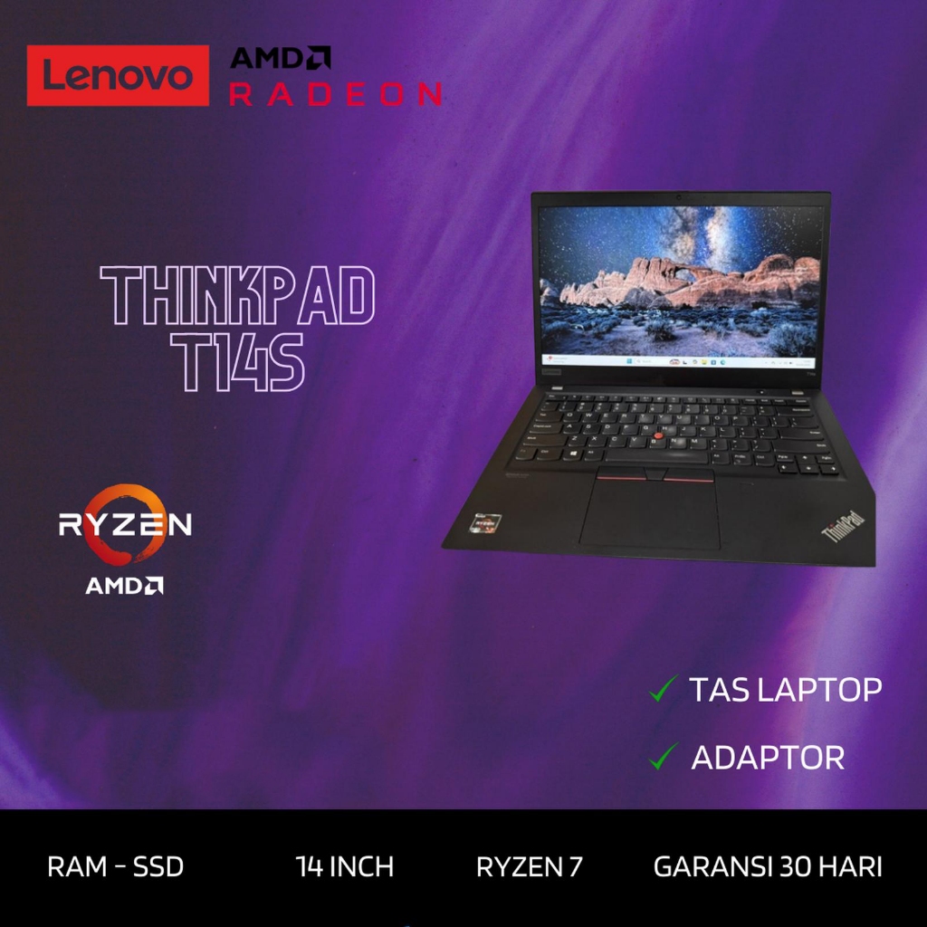Lenovo Thinkpad T14s AMD Ryzen 7 Pro 4750u Ram 16GB SSD FHD IPS VGA AMD Radeon