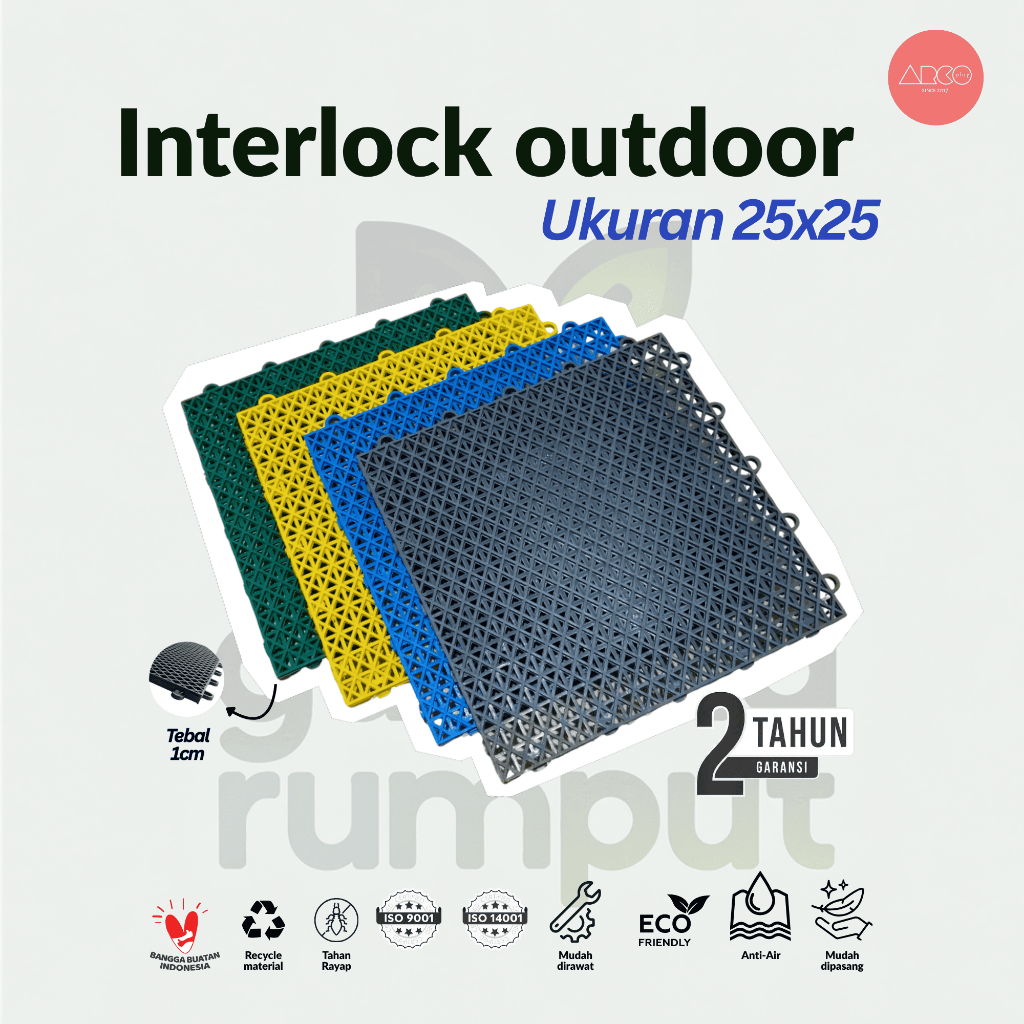 Interlock outdoor lapangan basket ukuran 25 cm x 25 cm