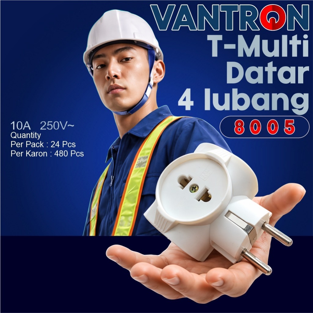 Steker T Multi  4 Lubang Vantron 8005 T Murah