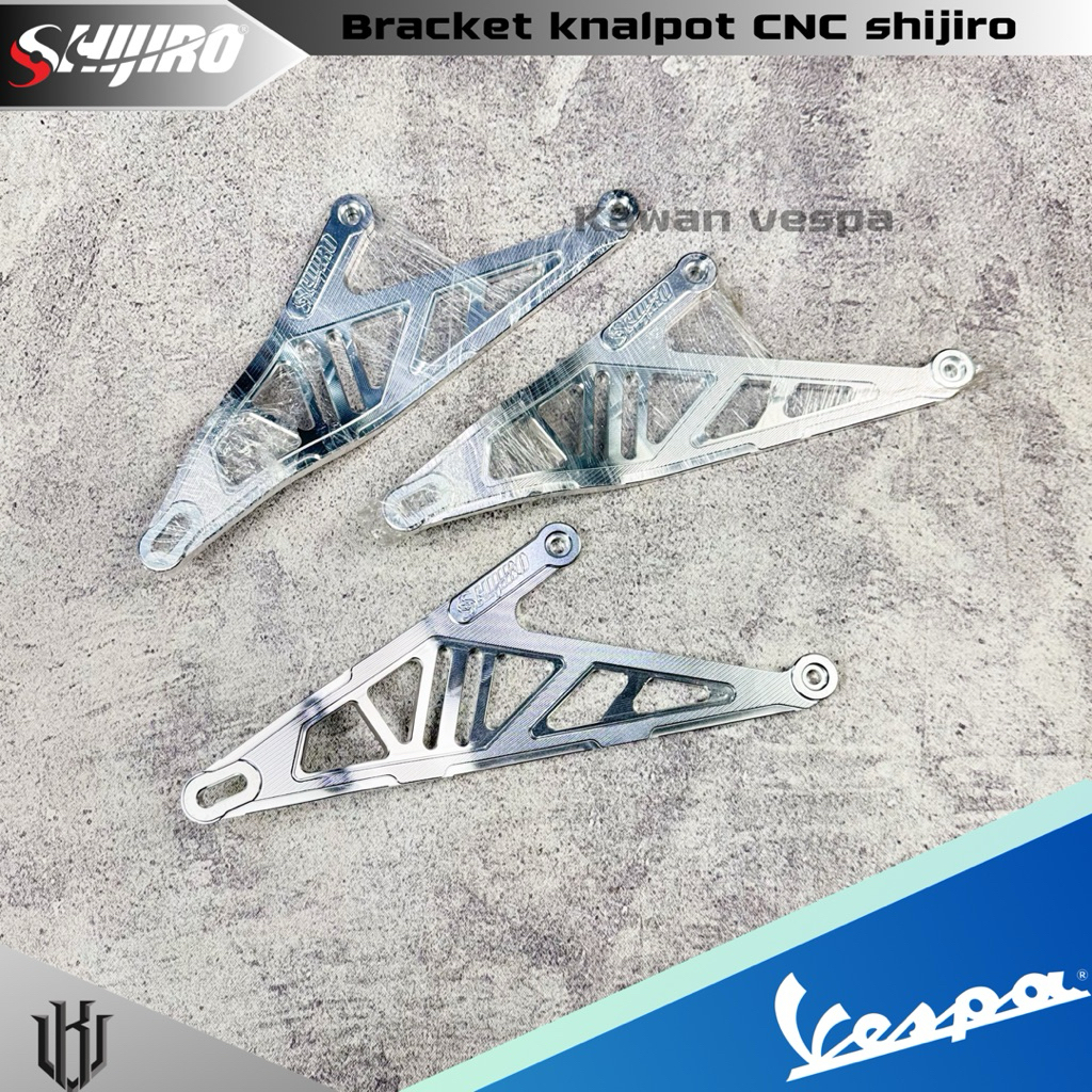 Bracket CNC Knalpot Shijiro Racing untuk vespa matic sprint Primavera S125 LX