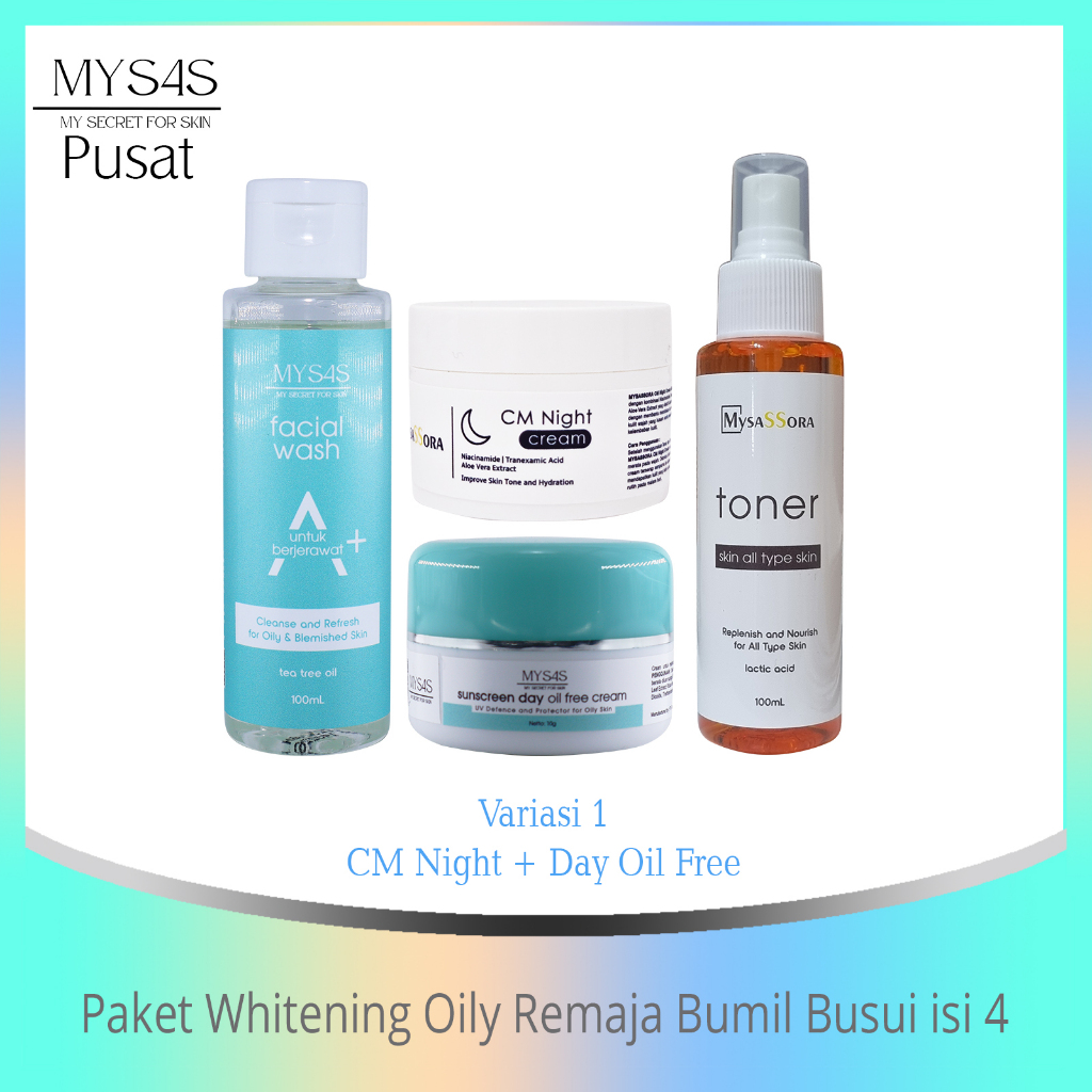 Mysas Paket Whitening Oily Remaja Bumil Busui isi 4