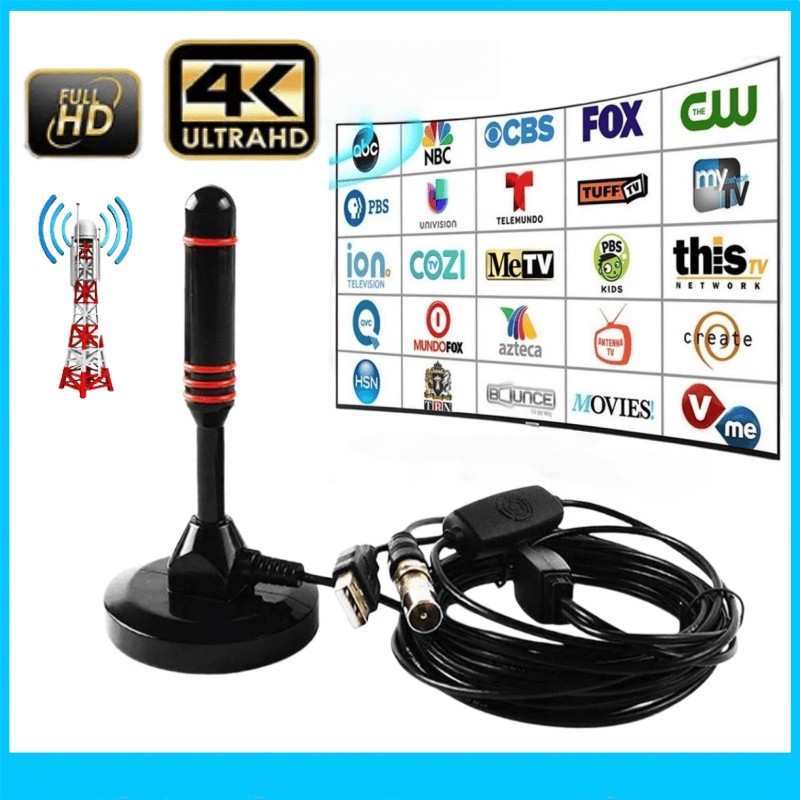 Antena TV HD Portable Digital HD Aerial DVB-T2 Respon Cepat Antena TV Dalam Ruangan Luar Ruangan Dig