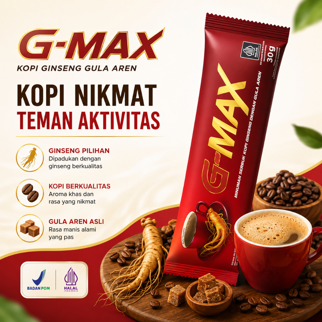 GMAX Kopi Dengan Gula Aren Minuman Instan Serbuk Kopi Robusta