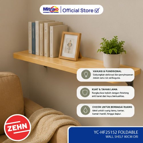 Rak Dinding Shelving Penyimpanan Zehn YC-HF25152 80 Cm Wood