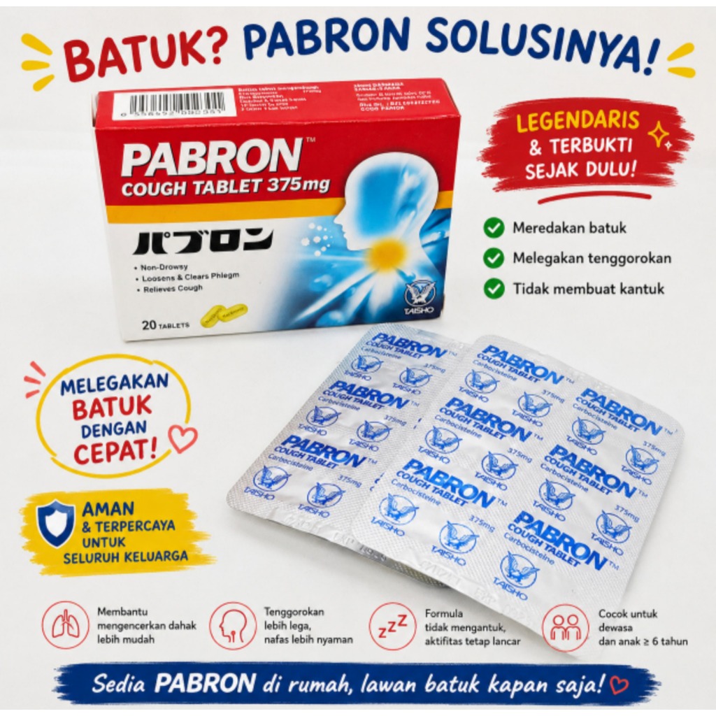 PABRON COUGH TABLET 375MG OBAT BATUK BERDAHAK