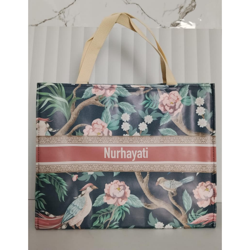 Tas Wanita Jinjing Sierra Oscar Bag Gold Tali Tenteng Bahan Oscar/Kulit Size XL Cetak Nama (Nurhayat