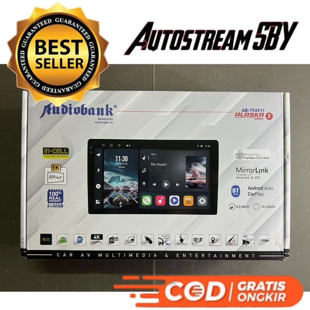 Android 9 Inch Audiobank Alaska Ver 2 RAM 2/32GB | Android Mobil, Head Unit Mobil, Android 9 Inch, H