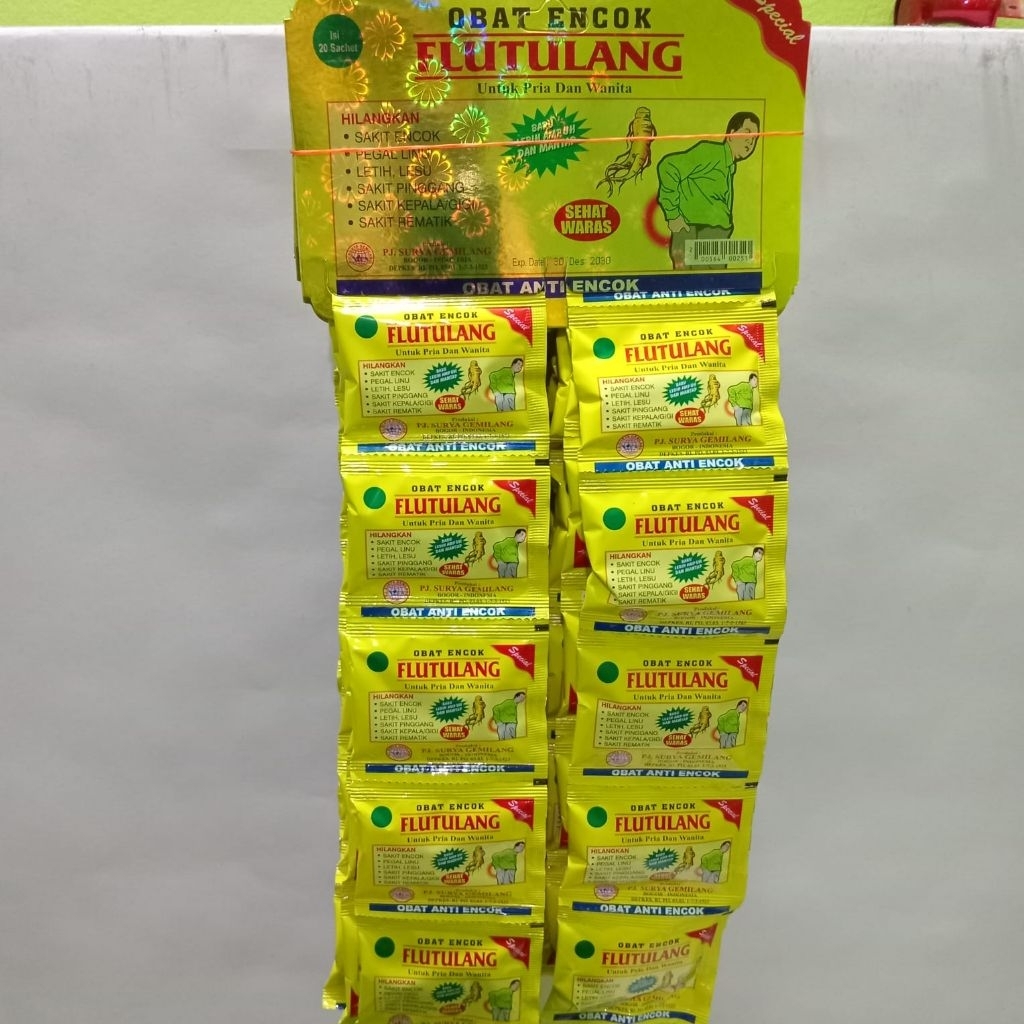 Obat Encok Flu Tulang 1 Hanger Isi 20 Sachet @2 Kapsul Obat Encok Pegalinu Asam Urat