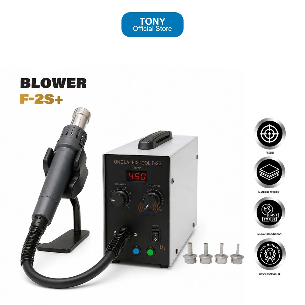 ONGLAI FIXTOOL F-2S+ HOT AIR REWORK STATION DIGITAL - BLOWER ONGLAI FIXTOOL F-2S+ ORIGINAL - HOT AIR