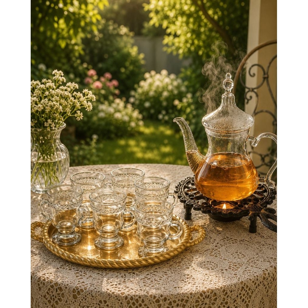 Teko Kaca ala Maroko 1 Liter / Teko kaca bening Teko Turky Kaca Tea Pot Kaca Poci Teh Teko Arab Teko