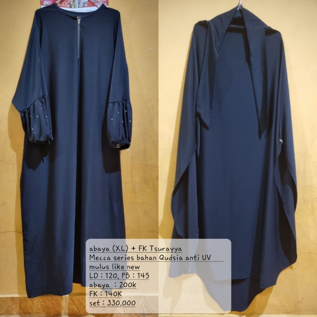 Abaya French Khimar Tsurayya Mecca Black XL
