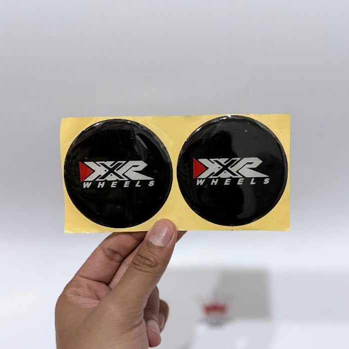 Emblem Stiker Dop Velg XXR hitam putih / Stiker Timbul Logo XXR Dop Velg Mobil Kuat Anti Luntur