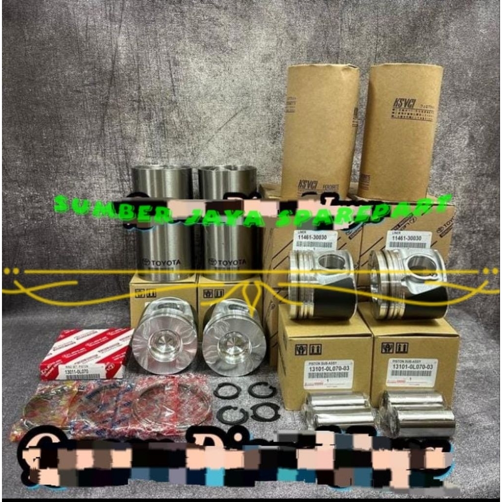 Paket Liner Set Liner Kit Komplit Liner Piston & Ring 13101-0L070 & 13011-0L070 & 11461-30030