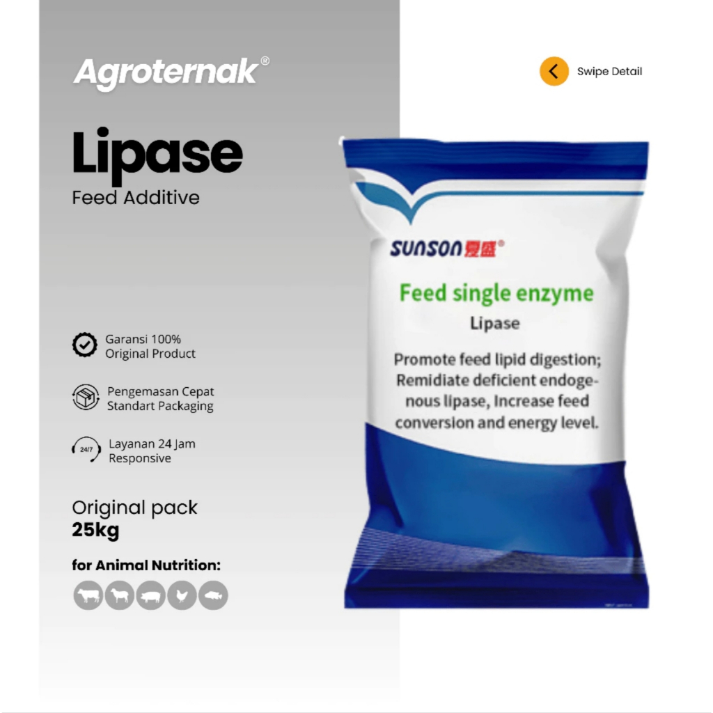 LIPASE Enzyme Lipozyme Enzim Pemecah Lemak Pakan Hewan Ternak 1kg