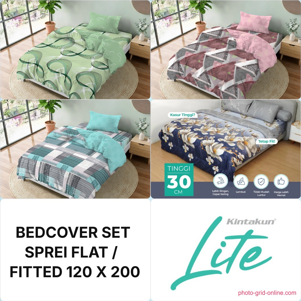 BEDCOVER SET KINTAKUN LITE T30 SPREI FITTED UK. 120 X 200