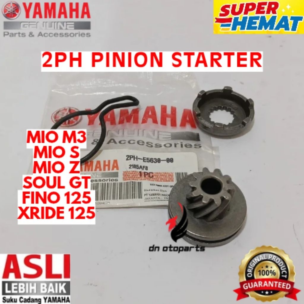 PINION STARTER ORIGINAL YAMAHA KODE 2PH, PINION STARTER MIO M3, PINION STARTER MIO S, PINION STARTER