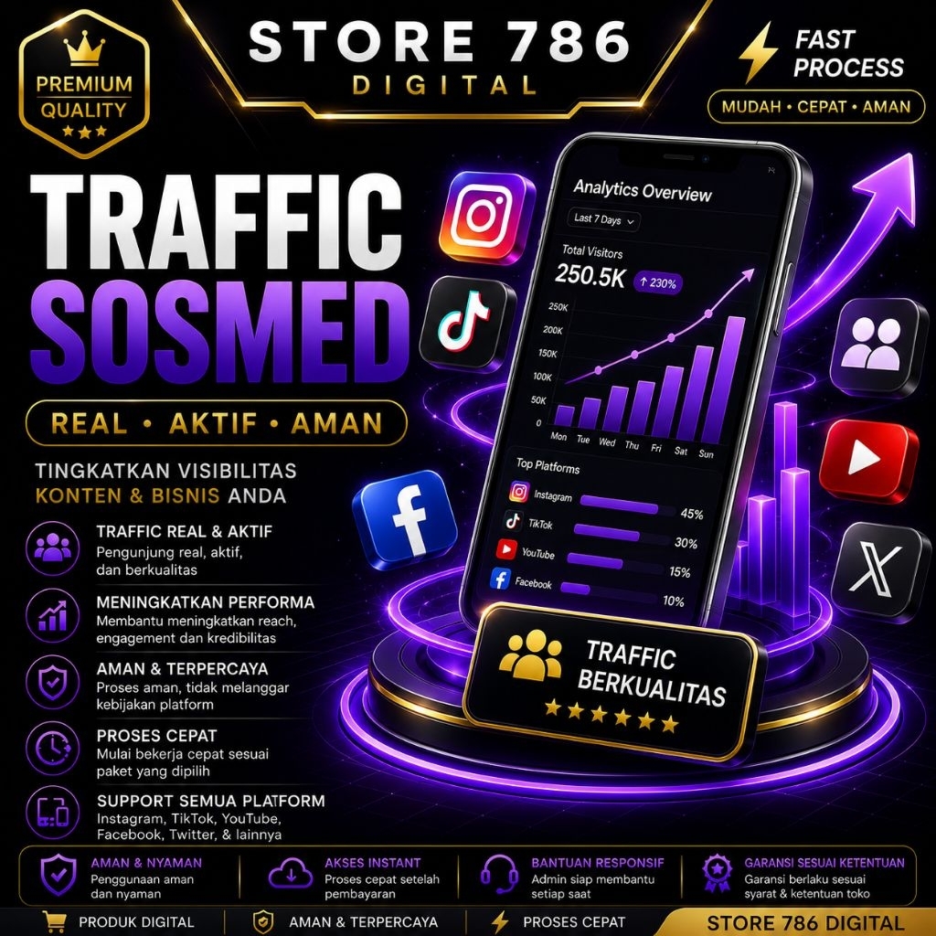 Jasa Traffic Sosmed Real Murah TikTok Instagram YouTube Boost Engagement Digital Marketing