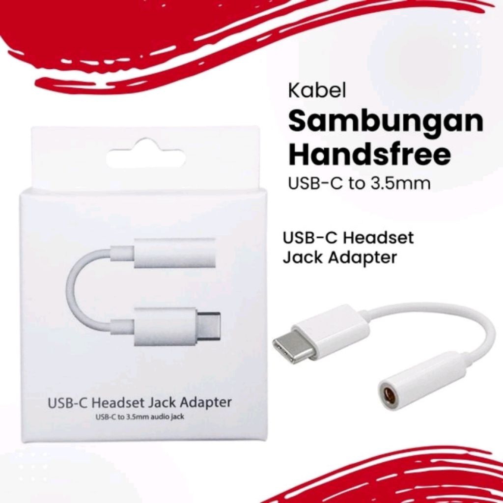 Sambungan Jack Type C audio Hp Headset Konverter Kabel jack To Tipe C