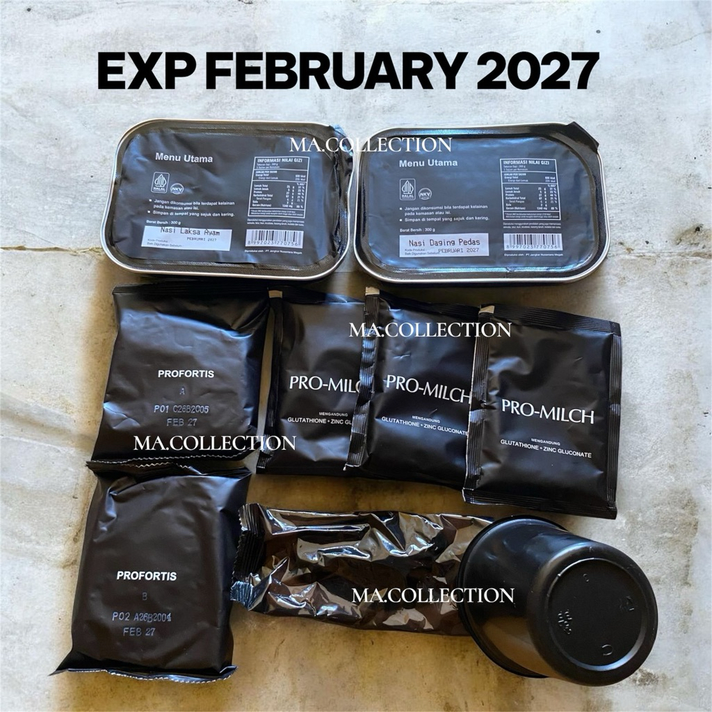 SATU DUS /paket NARAGA PLUS / RANSUM TNI / NASI KALENG TNI exp FEBRUARI 2027