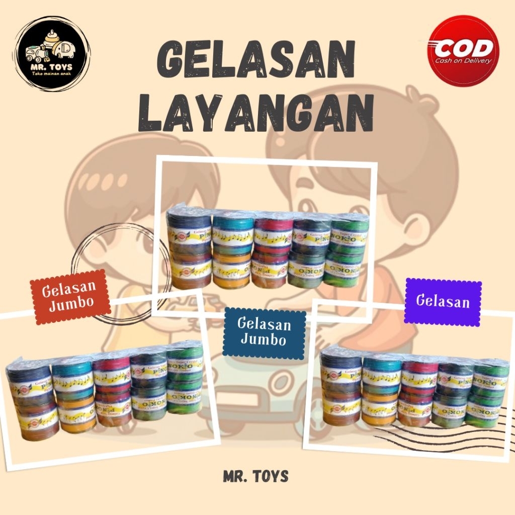 GELASAN layangan jumbo Harga 1slop cap Pinokio,Sepuluh II,Satria super kuat,gelasan layangan jumbo 3