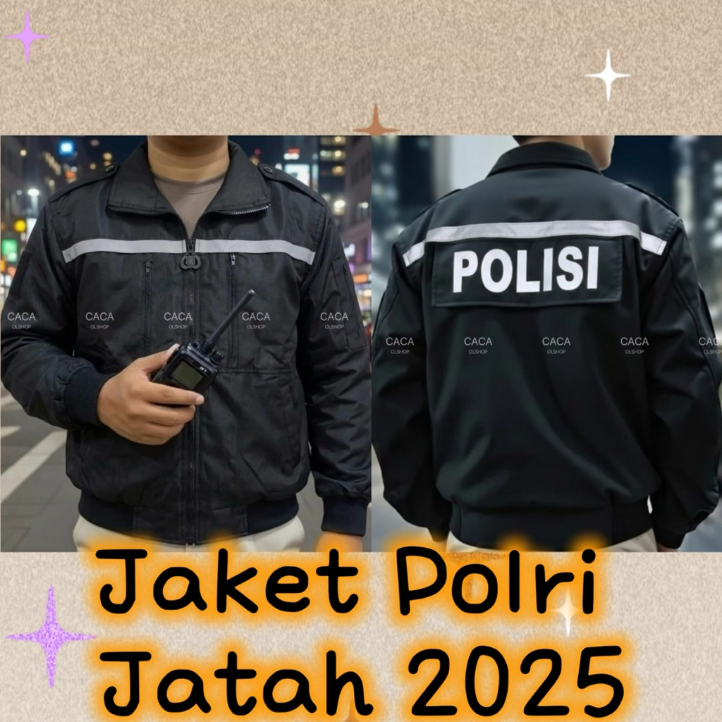 TERBARU  ORIGINAL JATAH POLRI 2025 Jaket Bomber Polisi Hitam Tactical Original - Dilengkapi Scotligh