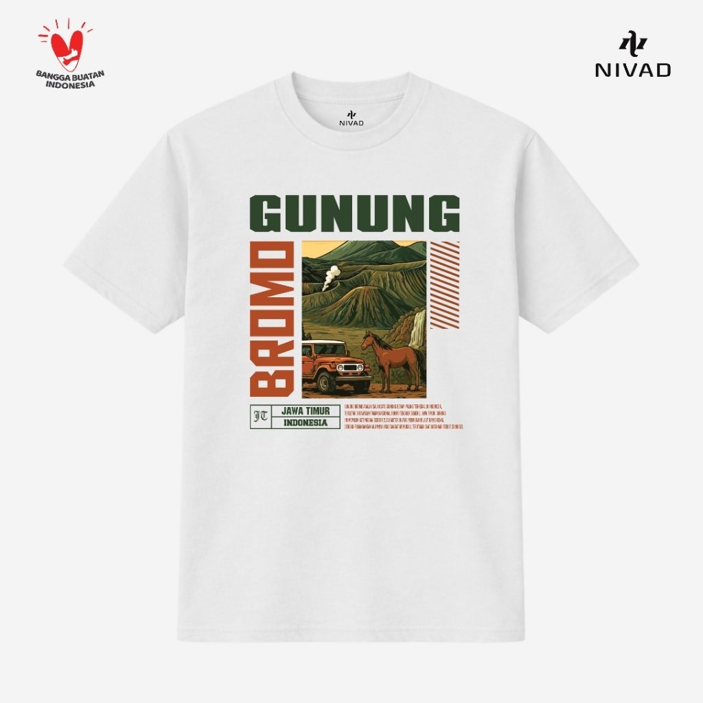 Nivad Kaos Baju Wisata Tradisional Jawa Timur Gunung Bromo