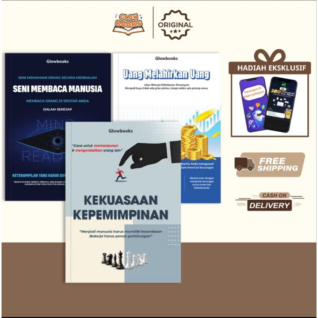 lll Paket Buku Kekuasaan pemimpin, Uang melahirkan uang, seni membaca manusia
