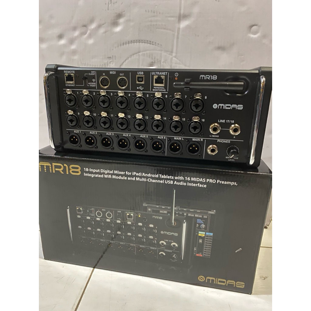 MIDAS MR18 ORIGINAL BERGARANSI - MIXER DIGITAL 18 CHANNEL BISA MULTITRACK & RECORDING
