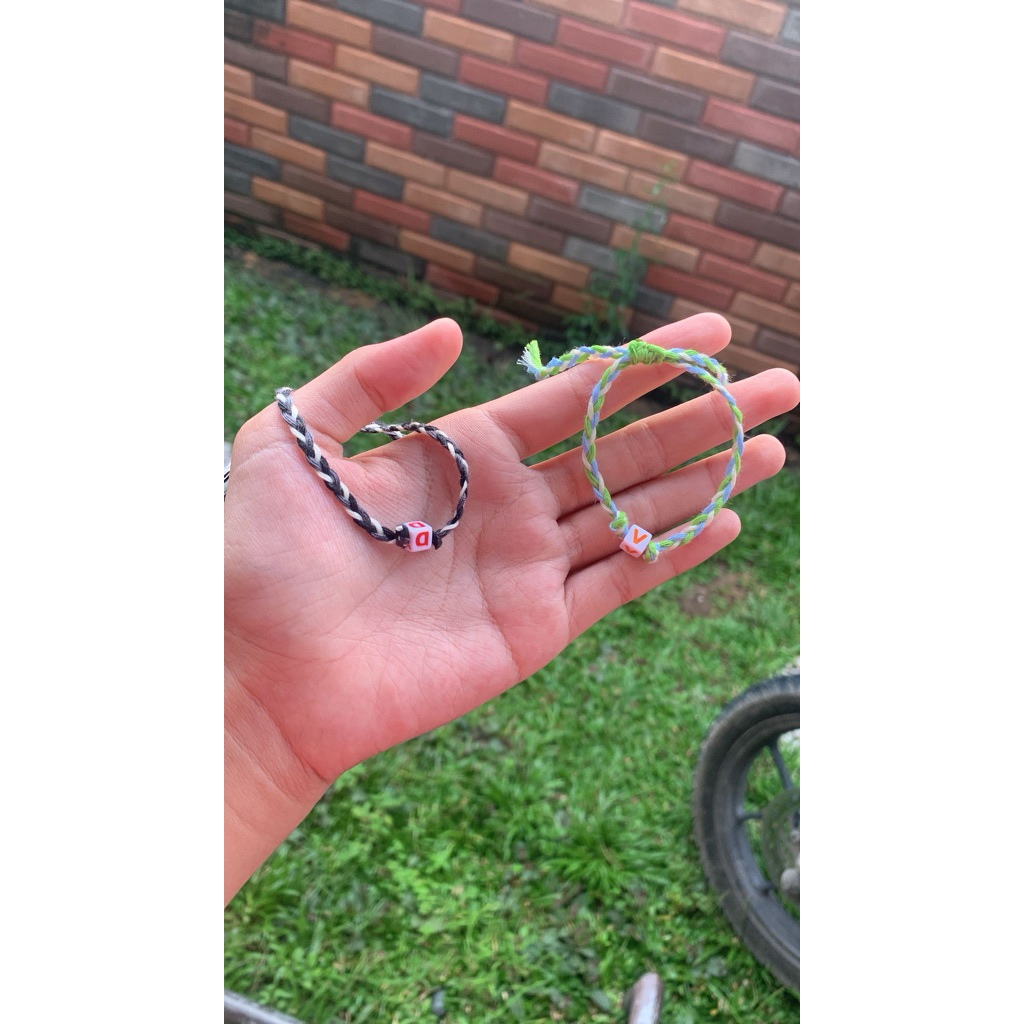 Gelang couple | Gelang Tali Kepang | Gelang Costum | 4 pcs
