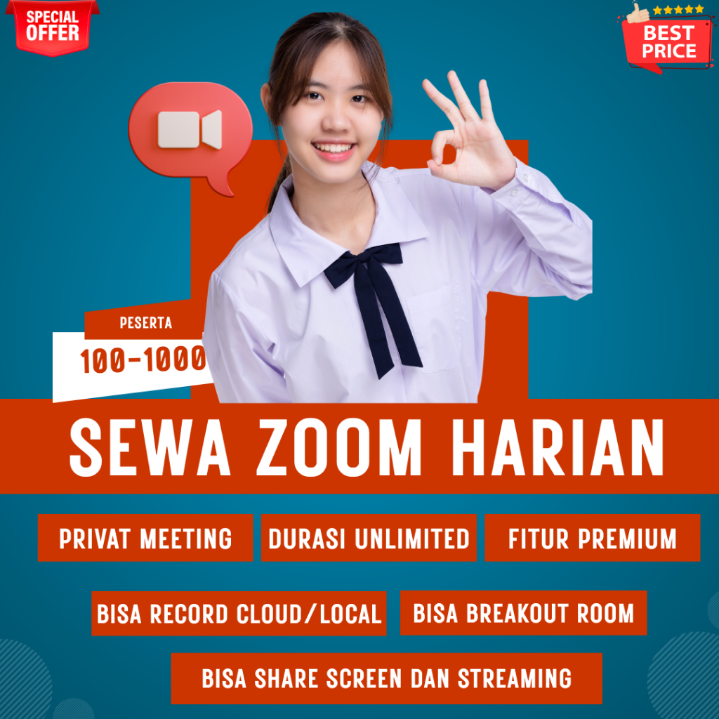 Sewa Harian Zoom 100 300 Peserta Unlimited Meeting