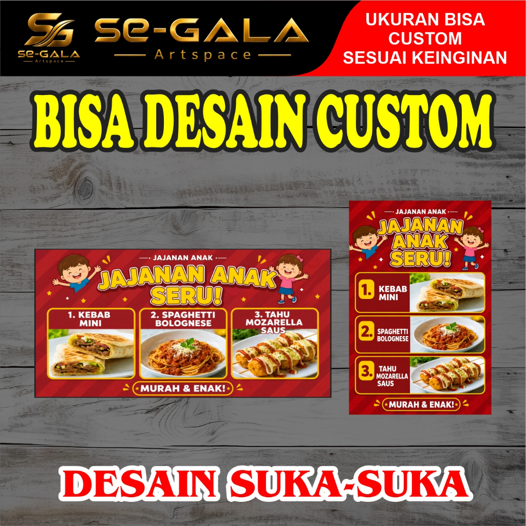 SPANDUK JAJANAN ANAK / SPANDUK SEBLAK / WARUNG JUALAN / PULSA KONTER / WARUNG / SERVICE HP / ES KELA