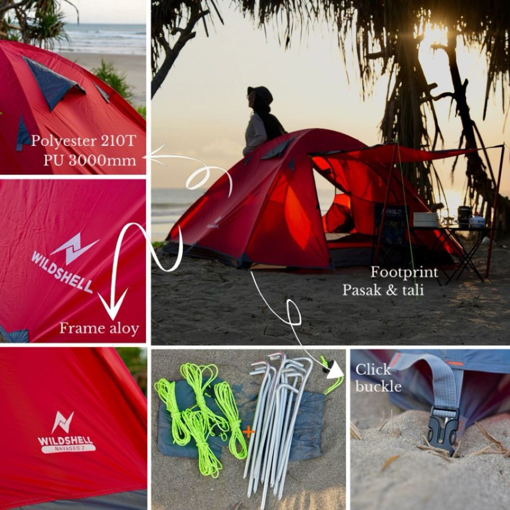 TENDA CAMPING UL WILDSHELL NAVAGEO 2P FRAME ALLOY INCLUDE FOOTPRINT | TENDA ULTRALIGHT 2 ORANG OUTDO