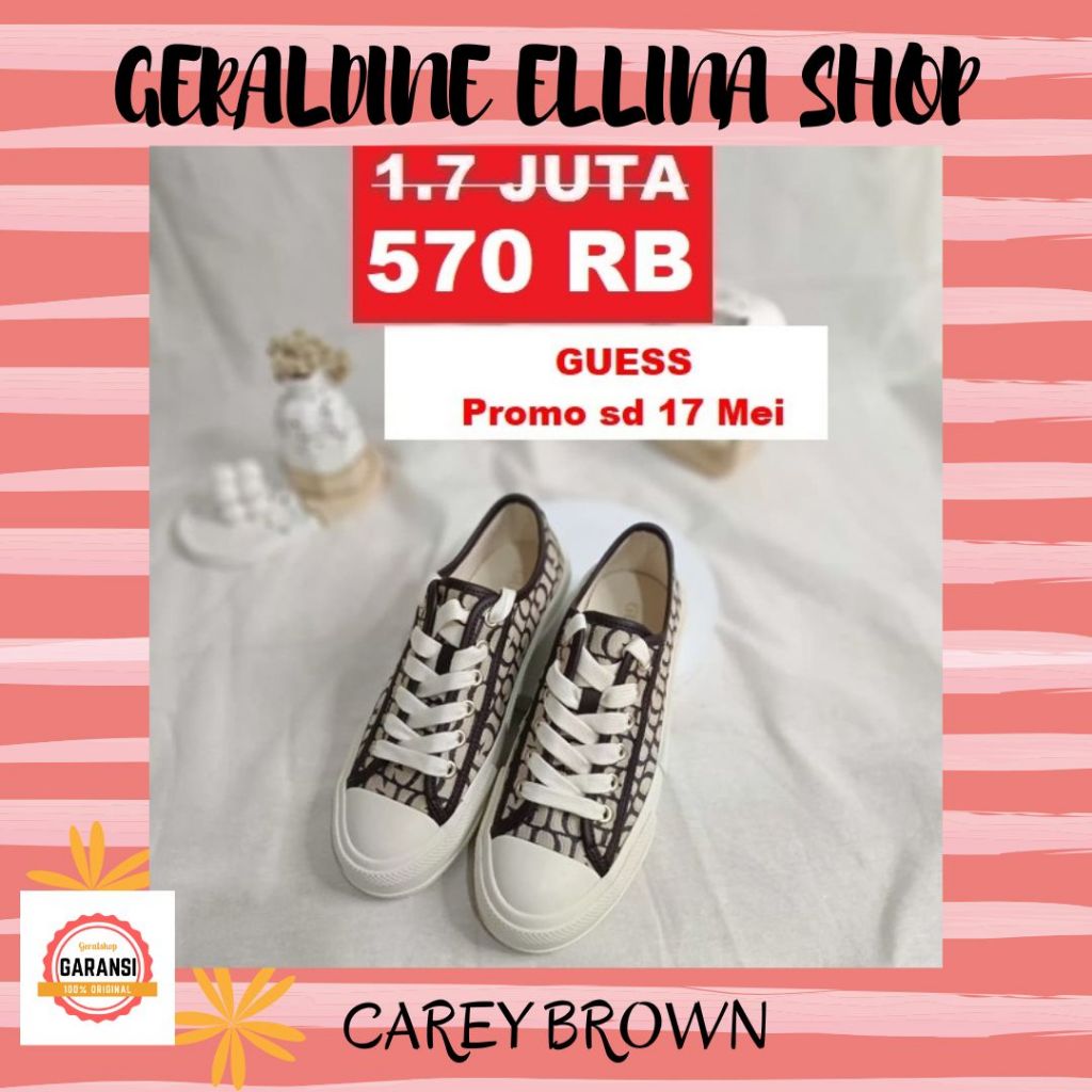 Sepatu sneakers Guess wanita 100% original SALE CAREY