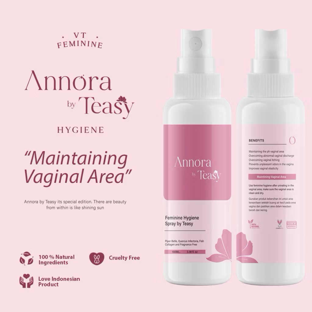 Annora by Teasy Feminine Hygiene - Pembersih Area Kewanitaan – Aman BPOM – pH Seimbang - Original