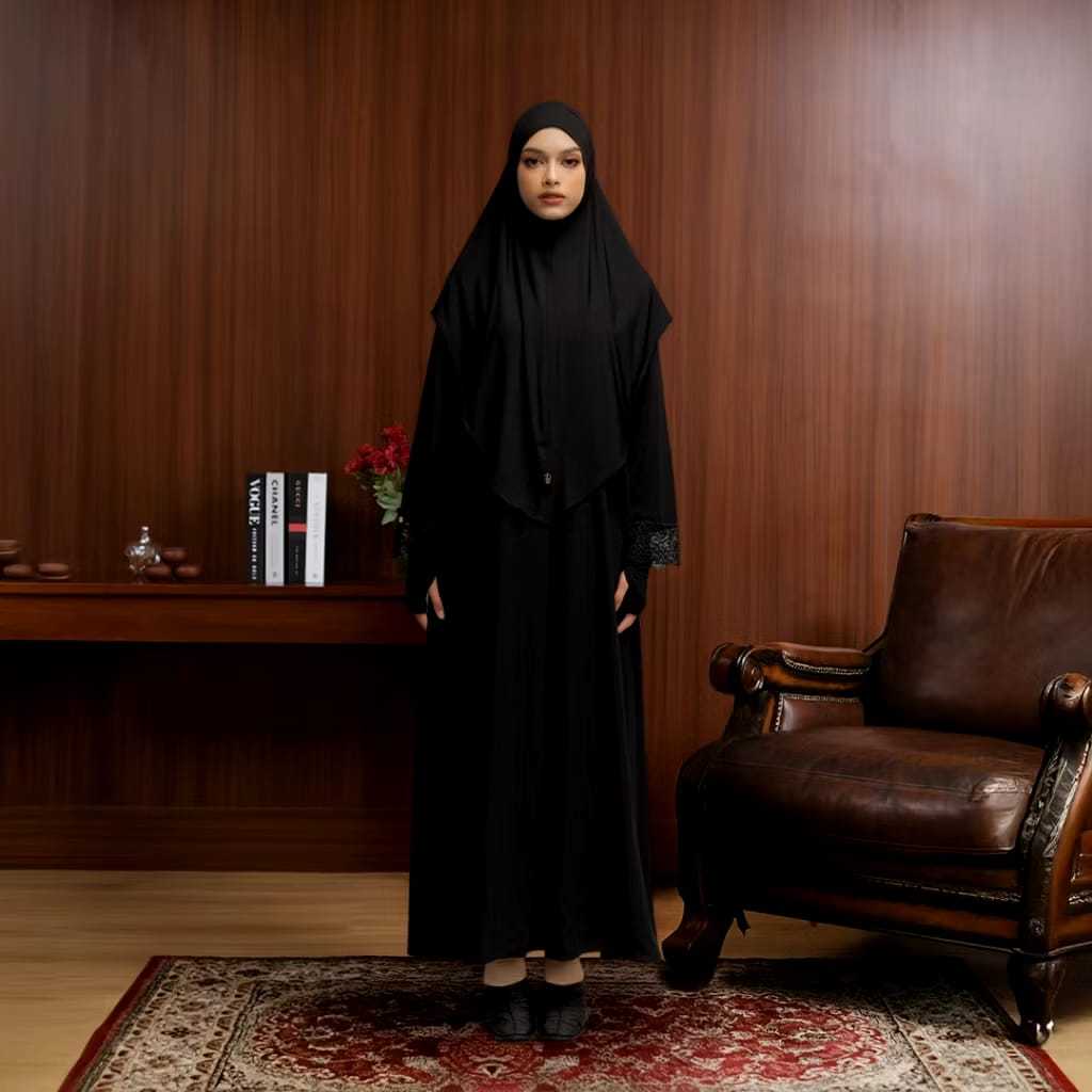 TUBITA - Meena Lace One Set Hijab All Colors Abaya Dress Gamis Wanita Dress Haji dan Umroh Premium P