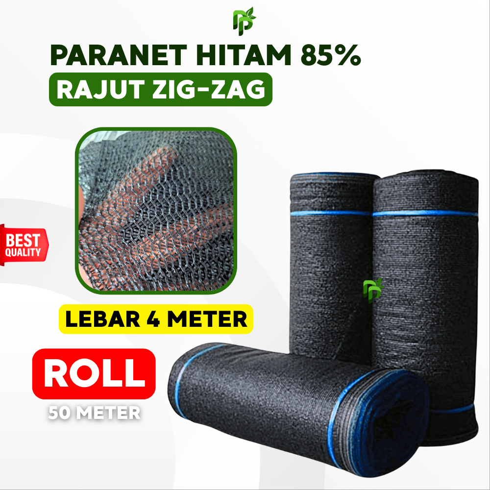 Jaring Paranet Peneduh 85% Zig-Zag Lebar 4 Meter x 1 Roll 50 Meter