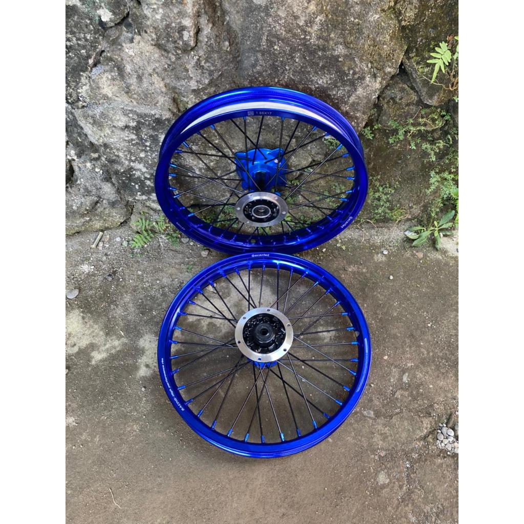 Velg Scarlet Set KLX Velg Scarlet Ukuran 160/185-17 Tanpa Ban-Velg Trabas