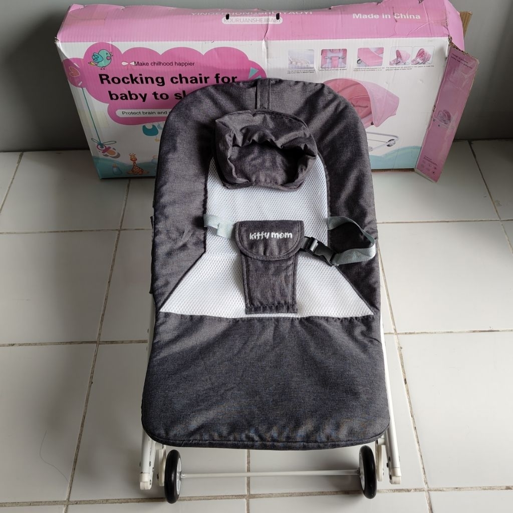 Kitty mom Rocking Chair Portable 2in1 Multifungsi Baby Bouncer Lipat Ayunan Bekas