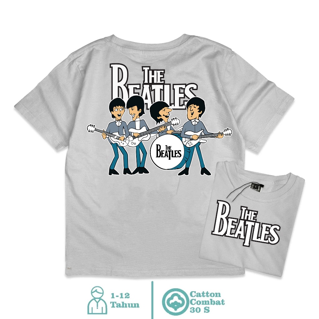KAOS TSHIRT ANAK 2-14 tahun- KAOS THE BEATLES T-Shirt Black | Kaos Cartoon Distro Casual COMBAT 30S 