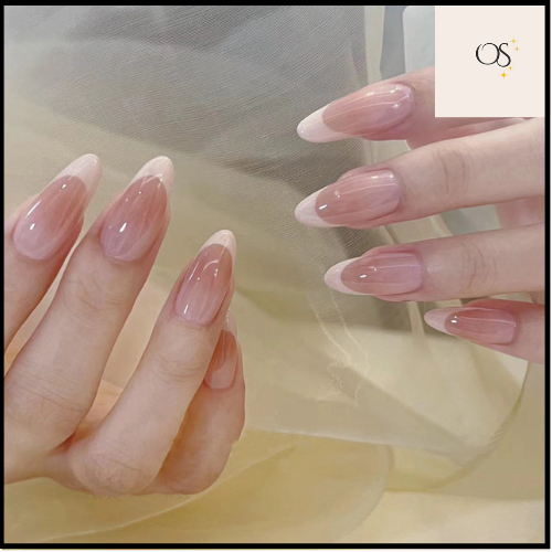 Kuku Palsu (FREE LEM) Motif Pita Lucu Kuku Almond Cantik Kuku Nail Art Premium Wisuda Sekolah Kantor