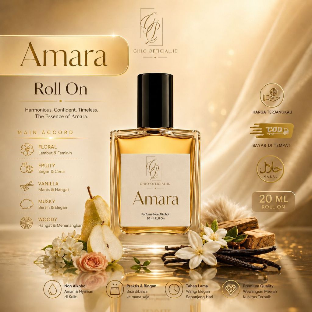 [ BISA COD ] GHIO Official -  | Amara | Parfume Wanita Terlaris | Parfume Non Alkohol Travel Size | 