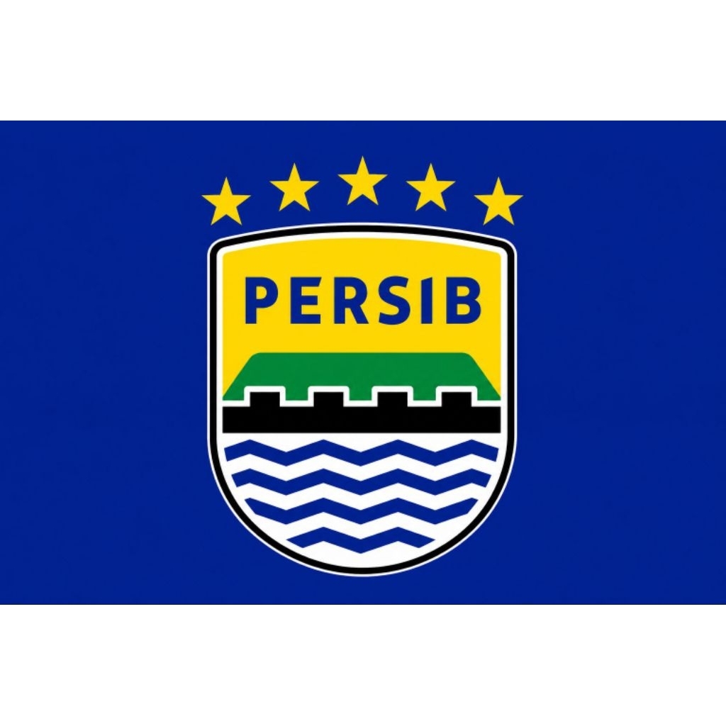 PROMO BENDERA PERSIB BANDUNG FULL PRINTING BINTANG 5 BAHAN KAIN PELES ASLI KAHATEX BANDUNG PRODUK