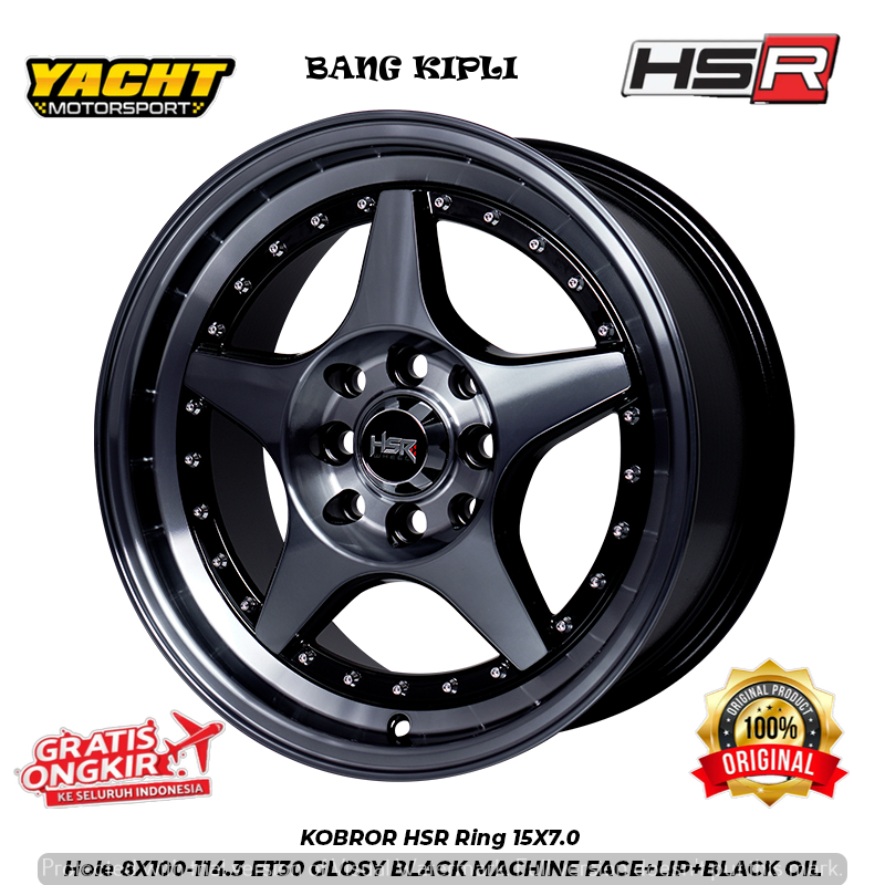 VELG RACING MODEL PALANG HSR KOBROR RING 15X7 COCOK UNTUK MOBIL KIJANG VELOJ FUTURA AVANZA-YACHT