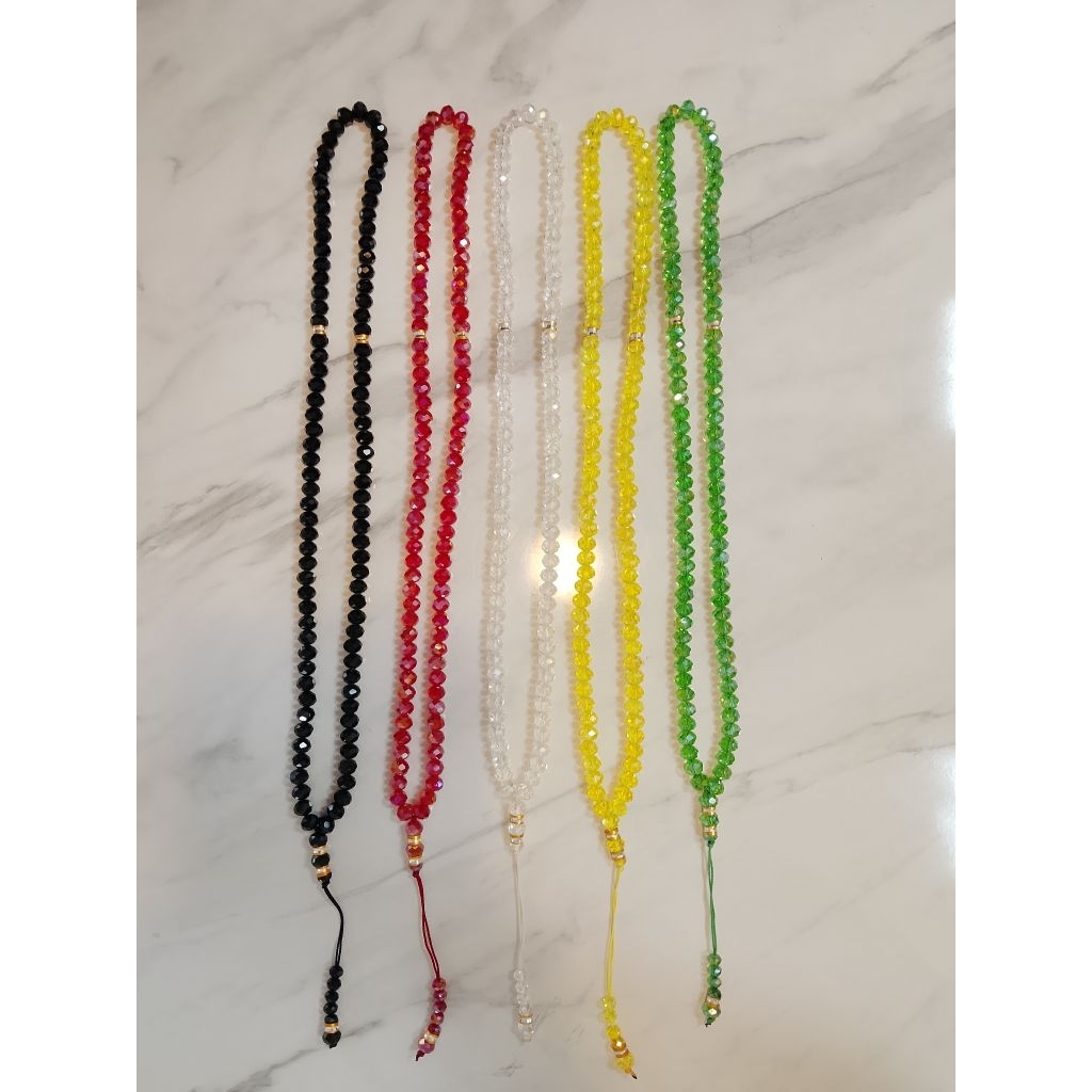 Tasbe Manik Kristal Besar Warna Warni 99 Butir