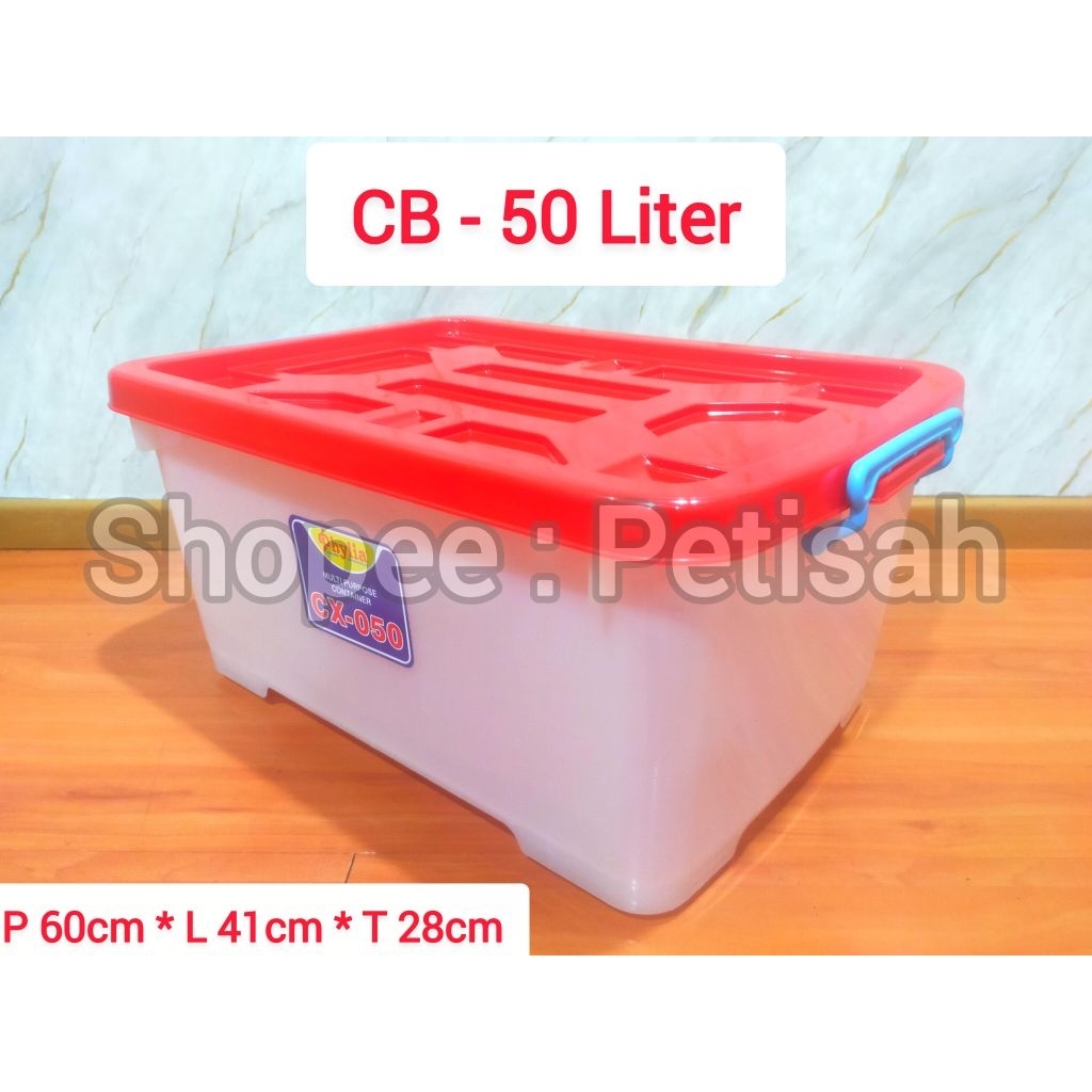 Container Box Phylia 50 Liter Putih / Container Box Besar / Kontainer 50L / Container Box CB50 / Kot