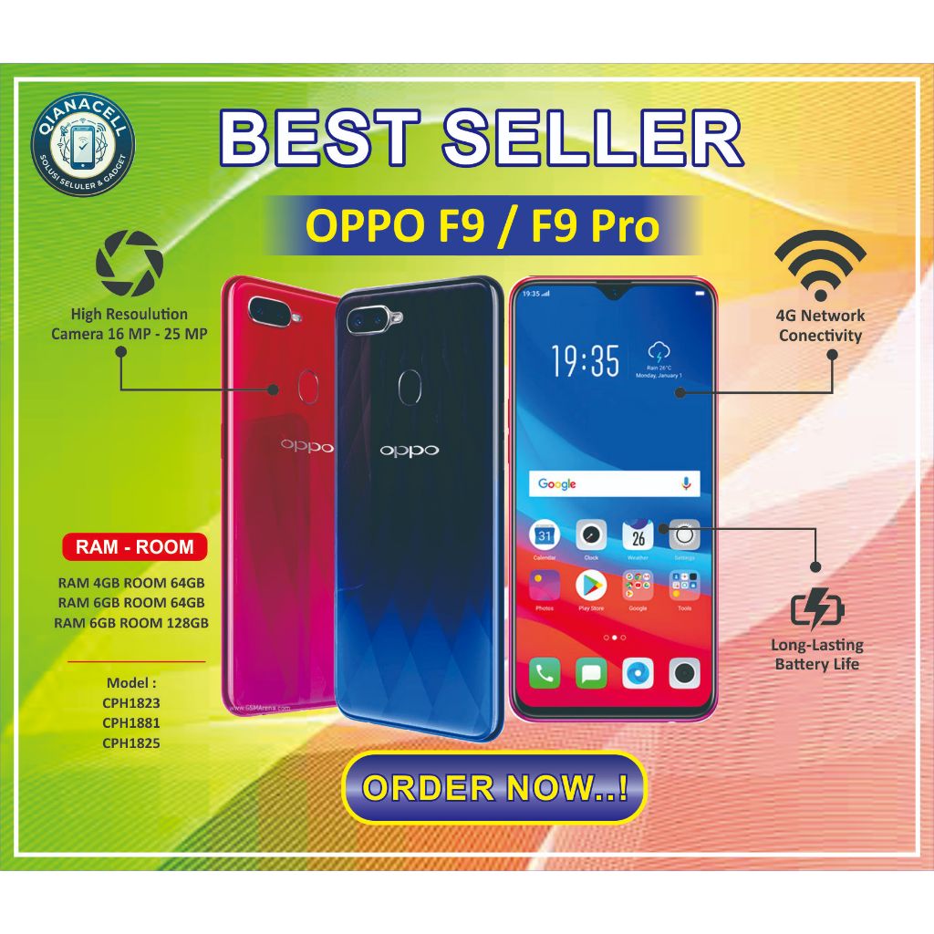 HP OPPO F9 Normal Second Siap pakai hp batangan
