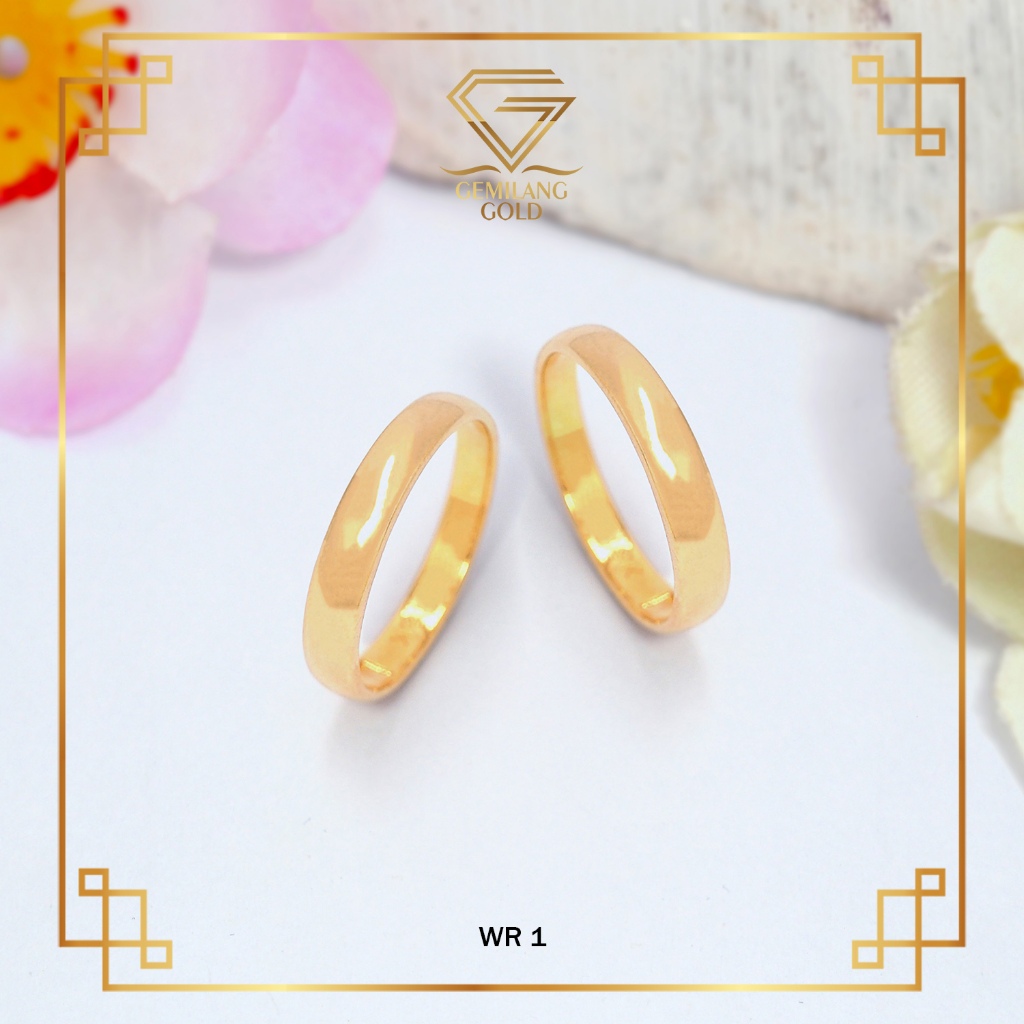 CINCIN KAWIN EMAS ASLI KADAR 375 (8K) & 700 (16K) CINCIN NIKAH SATUAN - SATU PASANG CINCIN COUPLE PO