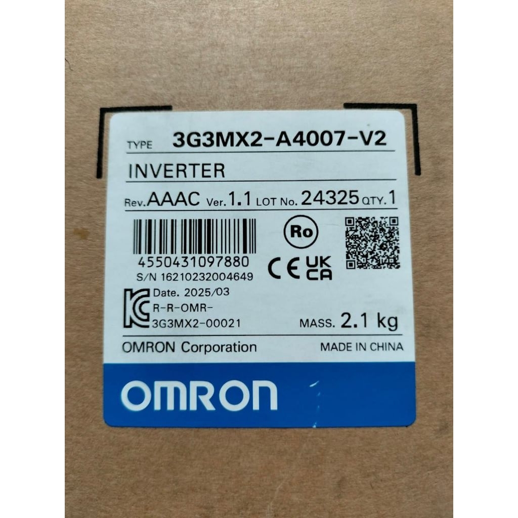 INVERTER OMRON 0,75KW 3G3MX2-A4007-V2 3PHASE 380V