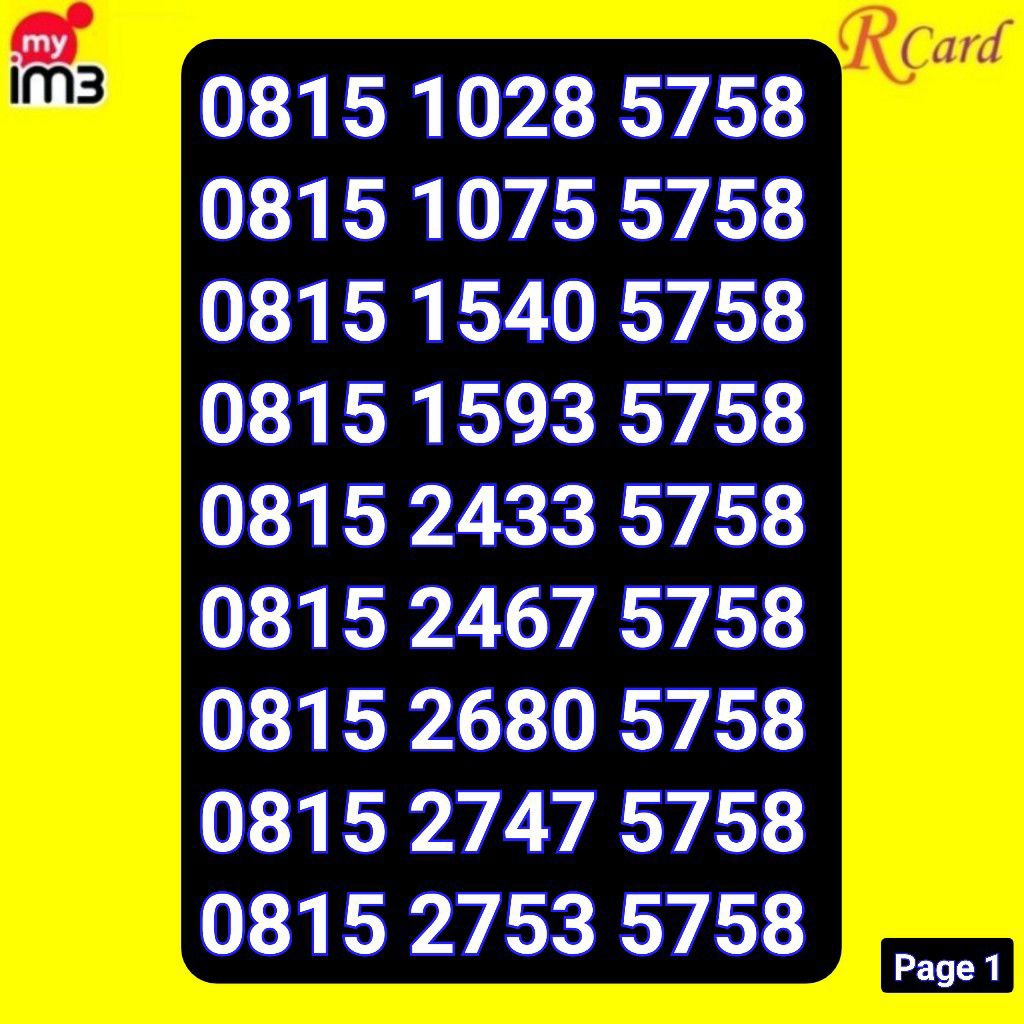 Perdana Nomor Cantik Indosat Im3 Maju Mapan 5758